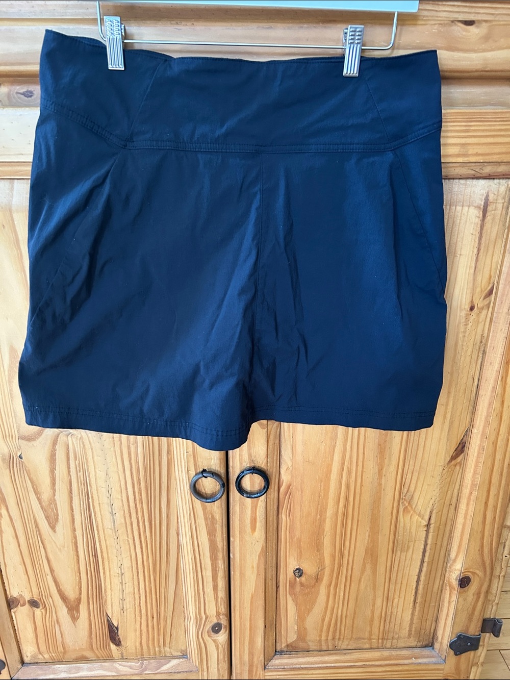 Royal Robbins Skort Black Nylon Spandex Hiking Mini Back Pocket Sz 10